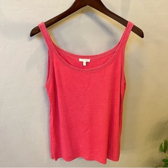 Eileen Fisher 100% Hemp coral pink coordinate knit Set,top and open cardigan - Picture 7 of 16